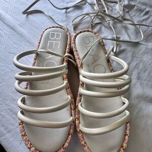 Cream Strappy Sandals